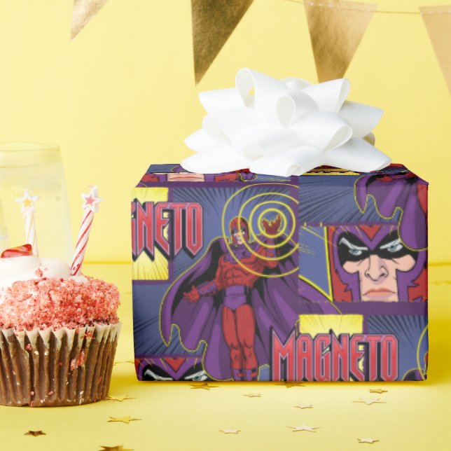 Magneto Character Panel Graphic Wrapping Paper (Birthday Party)
