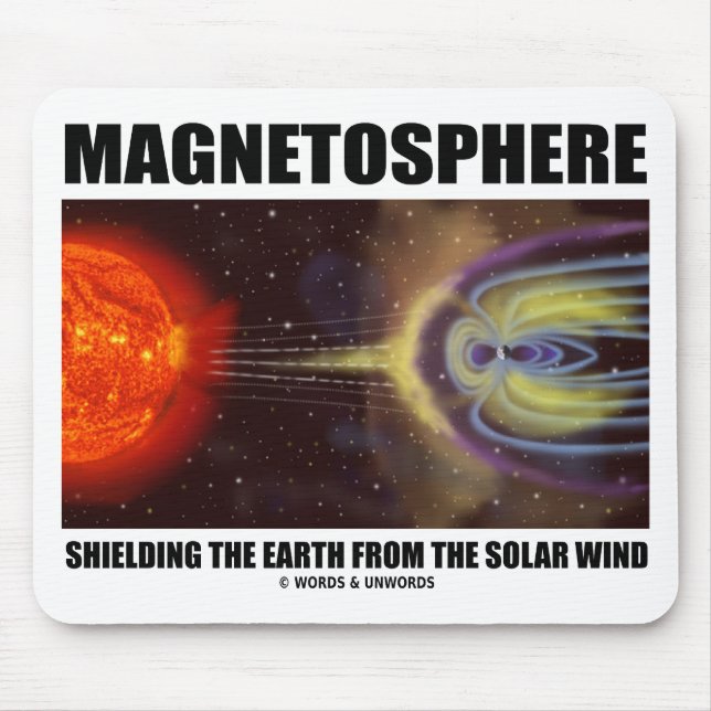 Magnetosphere Shielding Earth From Solar Wind Mouse Pad (Front)