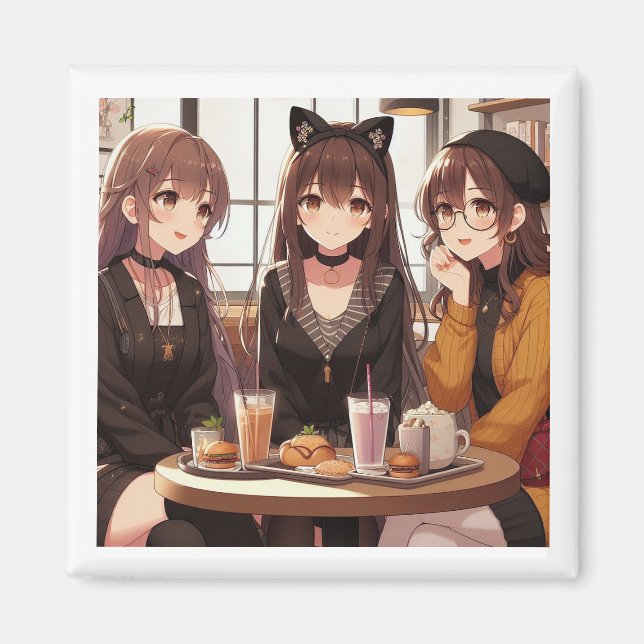 Magnets ANIME Girls Cafe Bonding (Front)