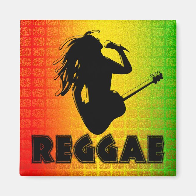 Magnets Carrés jamaïcains de Reggae Rasta Rastafar (Devant)