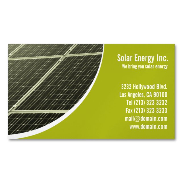 Magnets Carte de visite du panneau solaire (devant)