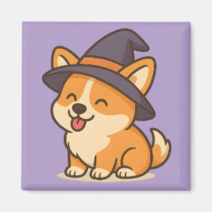 Magnets Corgi Witch   Décor Cuisine Magique