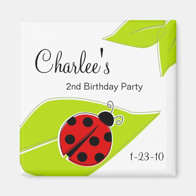 Magnets d'anniversaire de Red Ladybug (Devant)