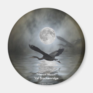 magnets d'art faunique "HERON MOON"