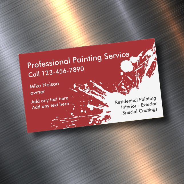 Magnets de Carte de visite de peintre professionne (Painting magnetic business cards by custom business templates)