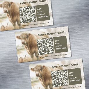 Magnets de la carte de code QR pour vache Business