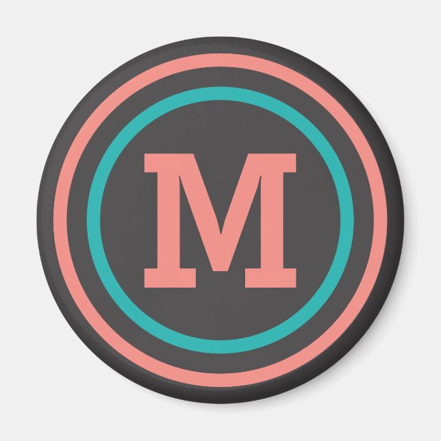 Magnets de monogramme personnalisé Motif (Devant)