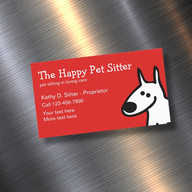 Magnets d'entreprise Simple Pet Sitter Design (Créateur téléchargé)