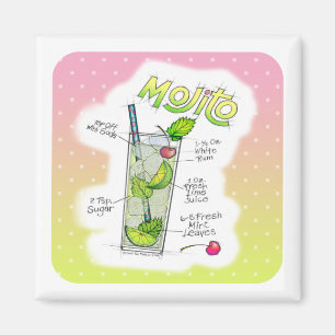 MAGNETS - MOJITO RECIPE COCKTAIL ART