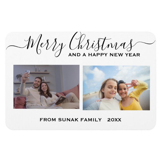 Magnets photos de Noël et de Noël personnalisés (Horizontal)