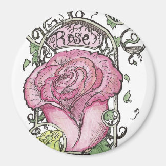 Magnets Roses inspirés par Mucha