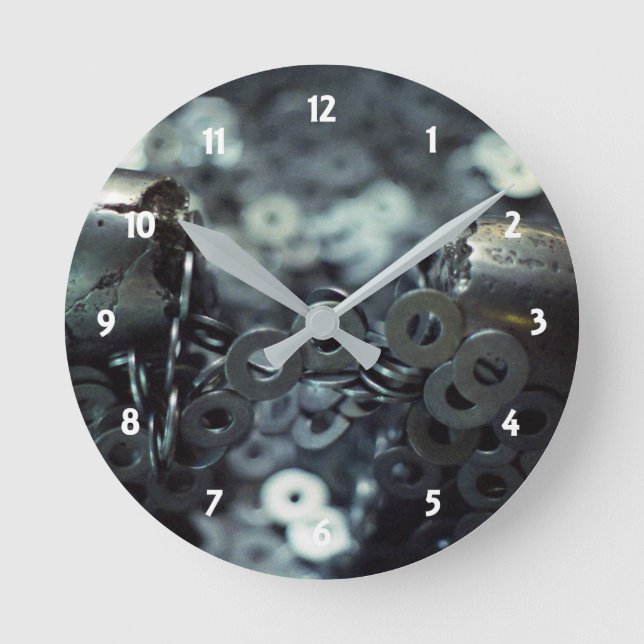 Magnets & Washers Round Clock (Front)