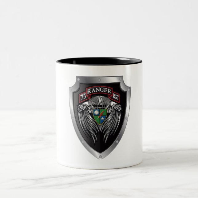 Magnificent 75th Ranger Regimental Scroll Two-Tone Coffee Mug (Center)