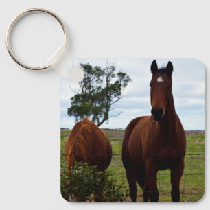 Magnificent Big Brown Horse, Keychain