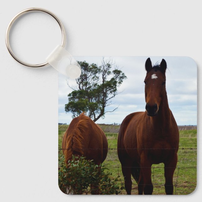 Magnificent Big Brown Horse, Keychain (Front)