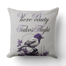 Magnificent Bird on Purple Leaves | Art Print