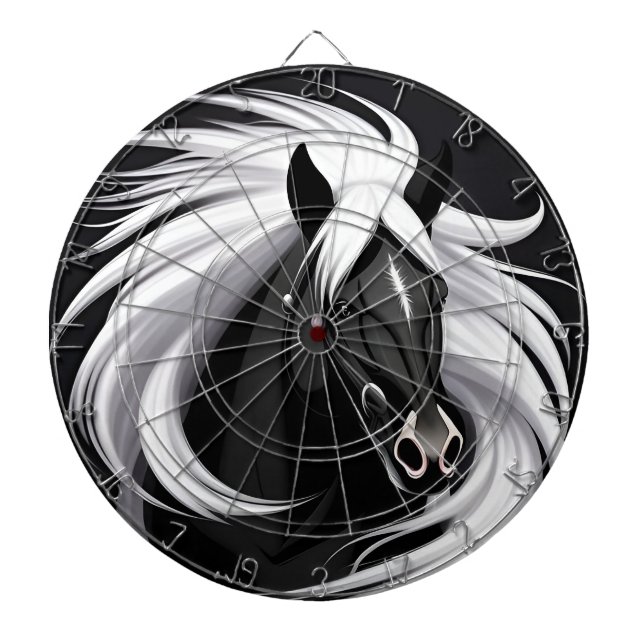 Magnificent Black Horse Dartboard (Front)