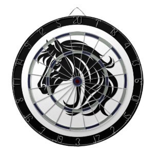 Magnificent Black Horse Head   Dartboard