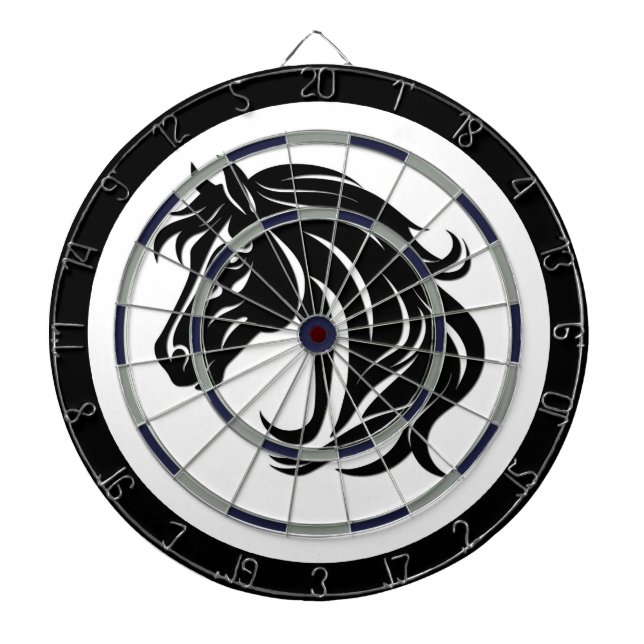 Magnificent Black Horse Head   Dartboard (Front)