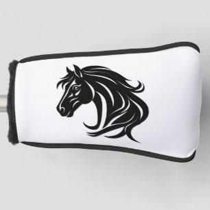 Magnificent Black Horse Head   Golf Head Cover