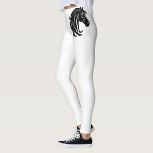 Magnificent Black Horse Head Leggings