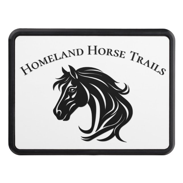 Magnificent Black Horse Head Personalized  Trailer Hitch Cover (Front)
