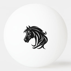 Magnificent Black Horse Head Ping Pong Ball