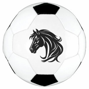 Magnificent Black Horse Head   Soccer Ball