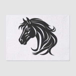 Magnificent Black Horse Head Tissue Paper