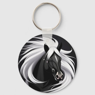 Magnificent Black Horse Keychain