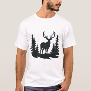 Magnificent Buck Among Pine Trees T-Shirt
