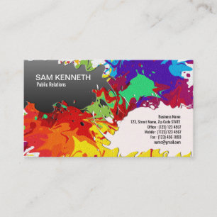 Magnificent Colour Splash Modern Art Business Card
