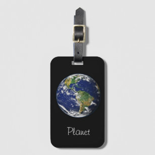 Magnificent Cool Perfect Modern Planet Black Luggage Tag