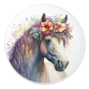 Magnificent Horse Ceramic Knob