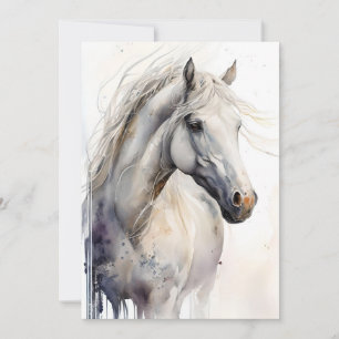 Magnificent Horse In Watercolors   Holiday Card