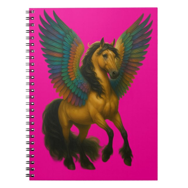 Magnificent Horse With Wings Spiral Photo Notebook (Front)