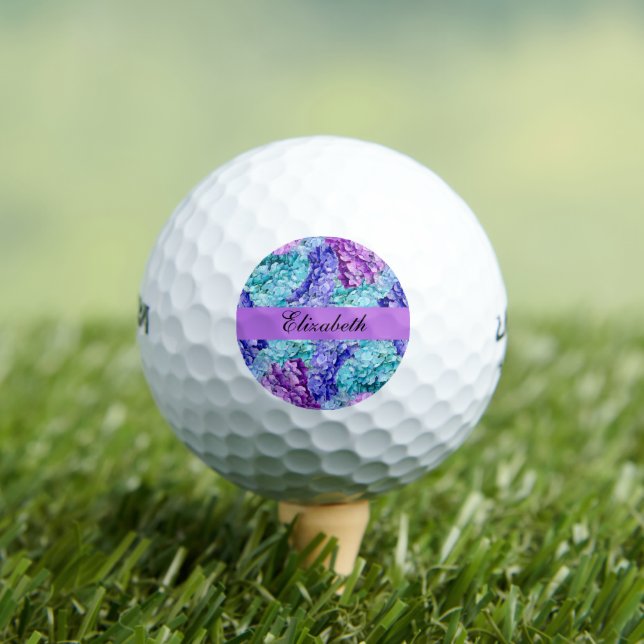 Magnificent hydrangea blossoms, personalizable    golf balls (Insitu Tee)