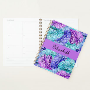 Magnificent hydrangea blossoms, personalizable planner