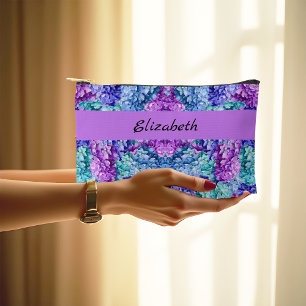 Magnificent hydrangea blossoms, personalized accessory pouch