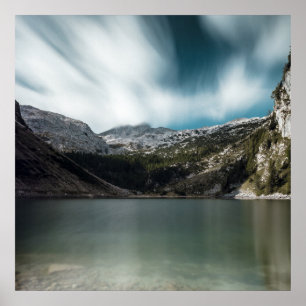 Magnificent lake Krn with mountain Krn, Slovenia  Poster