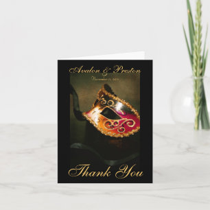 Magnificent Masqurade Mask Thank You Note Card