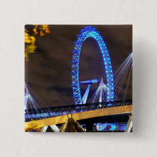 Magnificent! Millennium Wheel London 2 Inch Square Button
