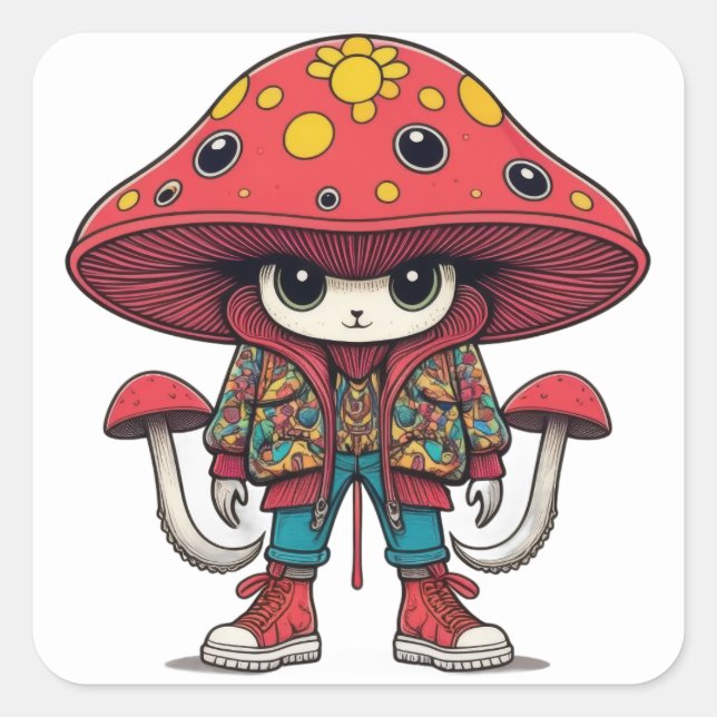 Magnificent Mushroom Minion Square Sticker (Front)