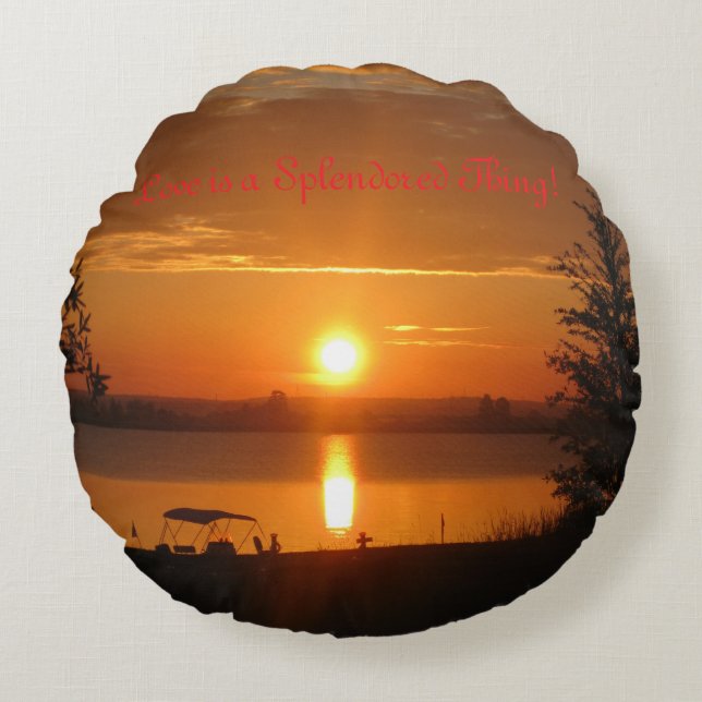 Magnificent Ocean and Lake Views, Round Pillow (Front)