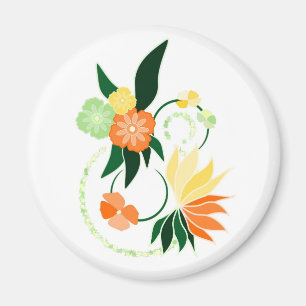 Magnificent orange tropical flowers magnet