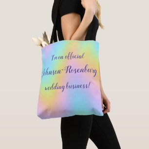 Magnificent Pastel Rainbow "Wedding Business" Tote Bag