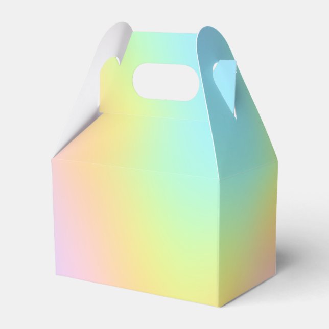 Magnificent Pastel Rainbow Wedding Favor Box (Front Side)