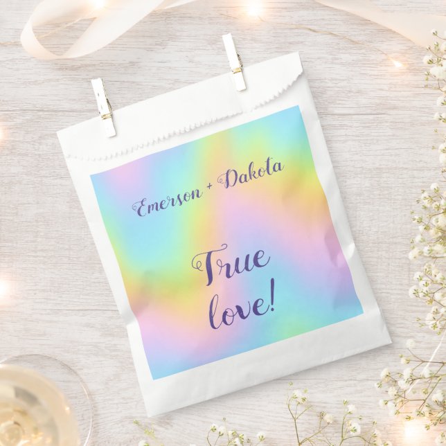 Magnificent Pastel Rainbow Wedding Favour Bag (Clipped)