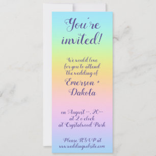 Magnificent Pastel Rainbow Wedding Invitation
