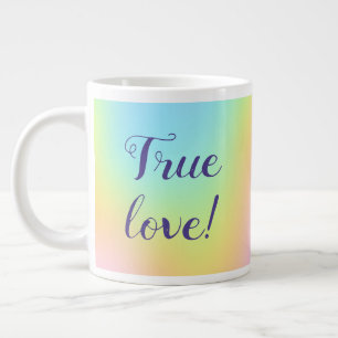 Magnificent Pastel Rainbow Wedding Large Coffee Mug